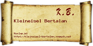 Kleineisel Bertalan névjegykártya